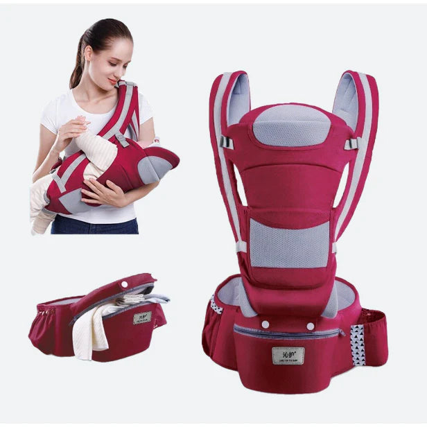 Marsupiu Multifunctional pentru bebelusi cu suport lombar, At Performance, Bumbac, 9 in 1, Varsta 0-36 luni